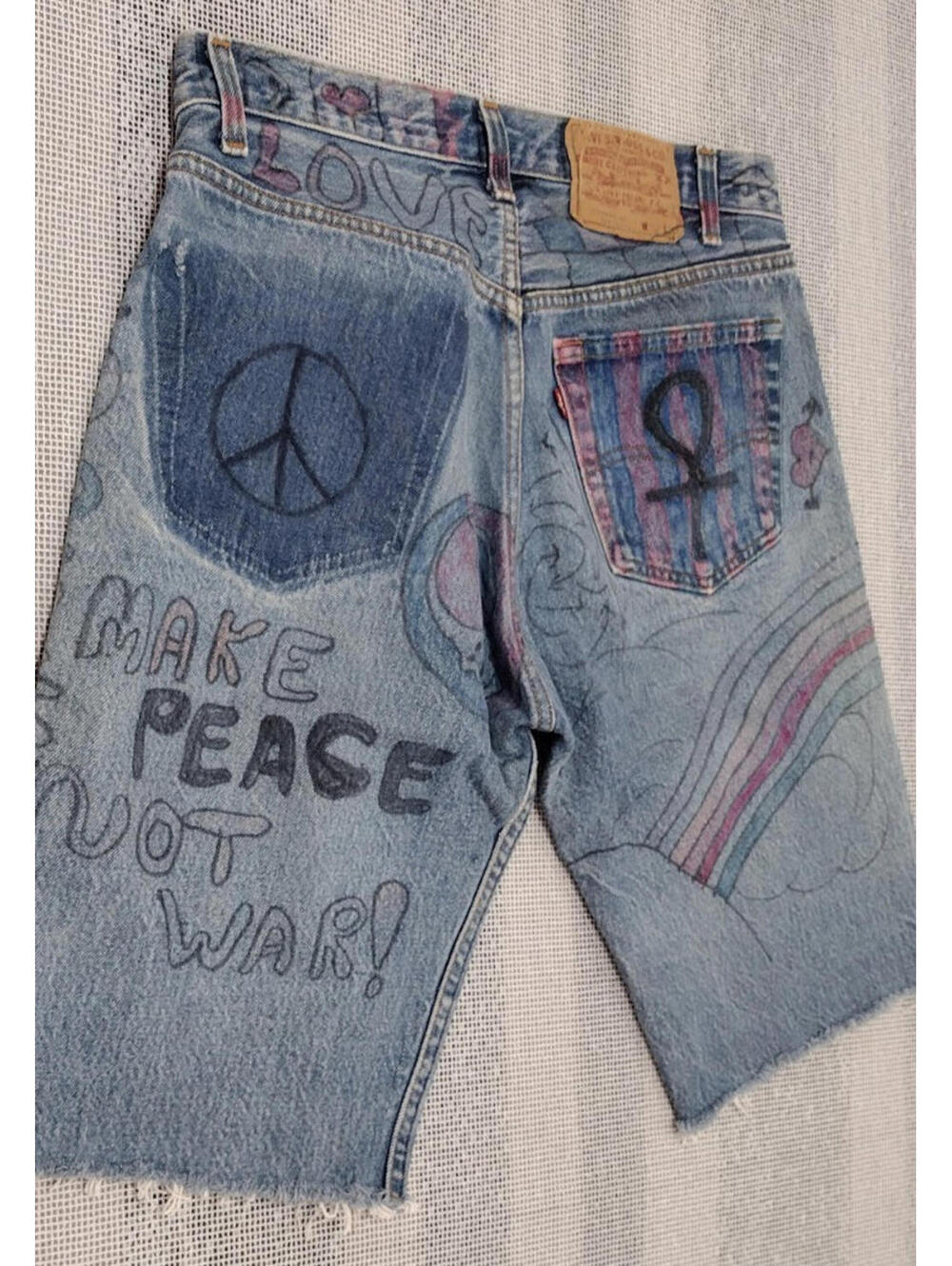 Rare Levi's Denim Vintage 1990s 30 M Numbered y2k 501 0000 Art Drawings Rockers